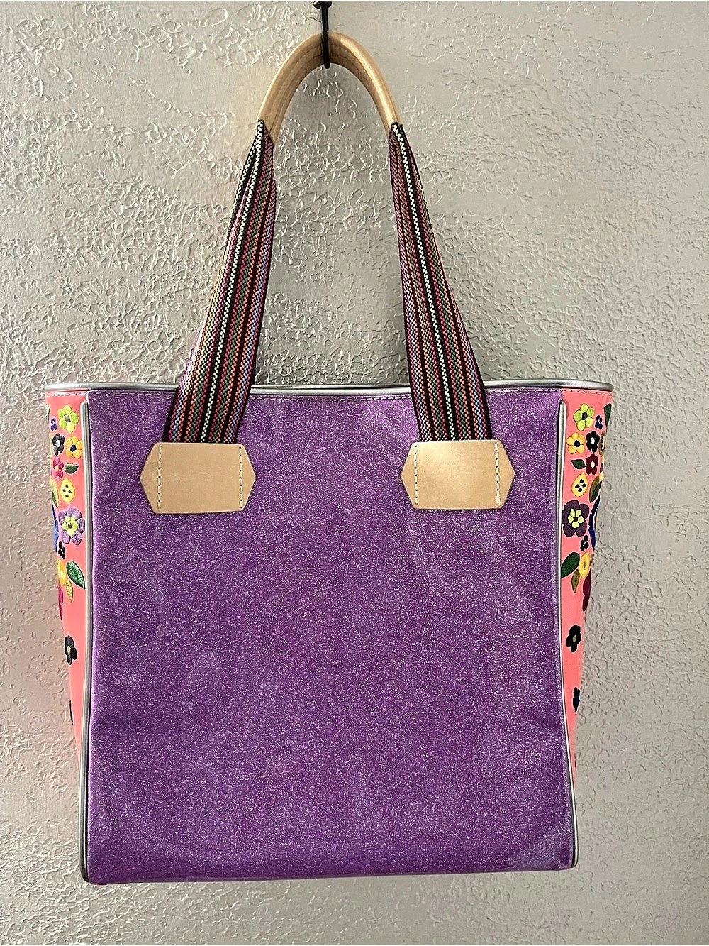 Consuela Rosaline Classic Tote Floral Purple & Pink Like New
